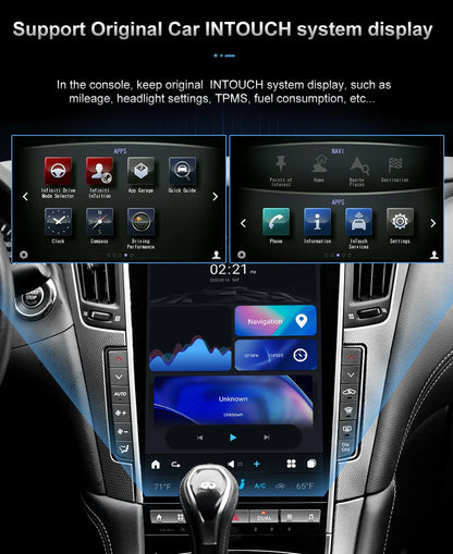 13.6" Qualcomm For Infiniti Q50 Q50S 2014-2019 Car Radio Stereo Carplay Upgrade Tesla Style Screen Android Auto GPS Navigation Multimedia Player