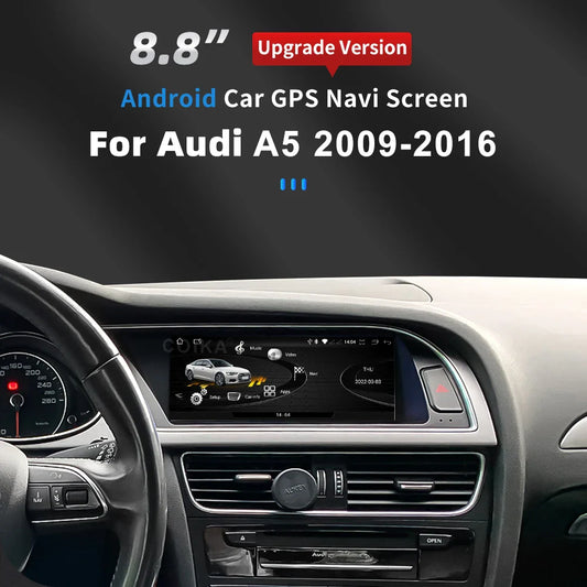 For Audi A5 2009-2016 8.8inch 8 Core Android System Car Display Screen WIFI 4G SIM BT GPS Navi Touch Stereo Player Carplay