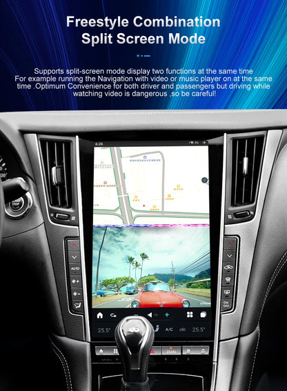 13.6" Qualcomm For Infiniti Q50 Q50S 2014-2019 Car Radio Stereo Carplay Upgrade Tesla Style Screen Android Auto GPS Navigation Multimedia Player