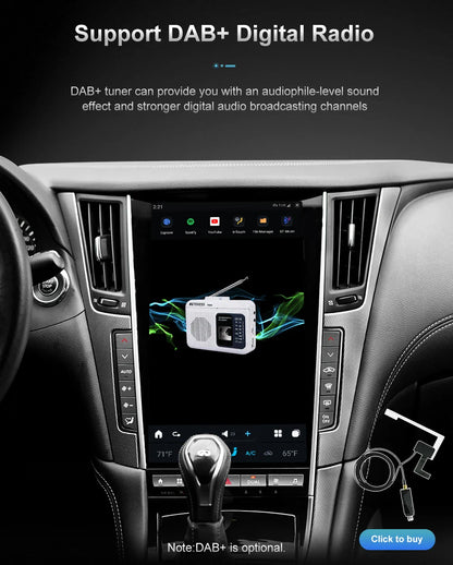 13.6" Qualcomm For Infiniti Q50 Q50S 2014-2019 Car Radio Stereo Carplay Upgrade Tesla Style Screen Android Auto GPS Navigation Multimedia Player