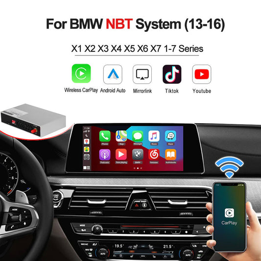 Wireless Apple CarPlay Android Auto For BMW NBT System X1 X3 X4 X5 X6 1-7 Series Multimedia Airplay Mirrorlink Music