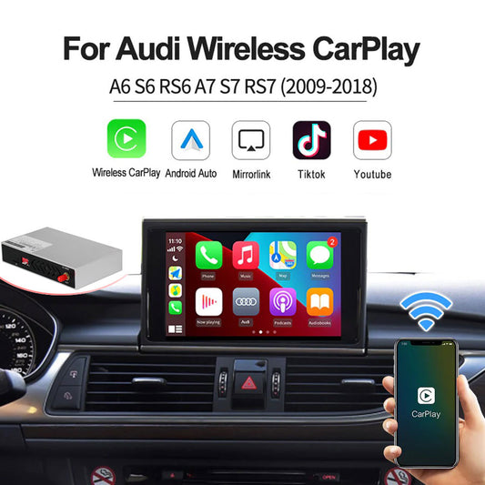 Wireless Carplay Smart Box for Audi A6 S6 RS6 A7 S7 RS7 2009-2018 Android Auto Retrofit Kit