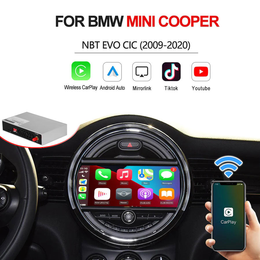 Mini Auto Box Wireless Carplay Auto Smart Box for BMW MINI Cooper 2009-2020 CIC NBT ...