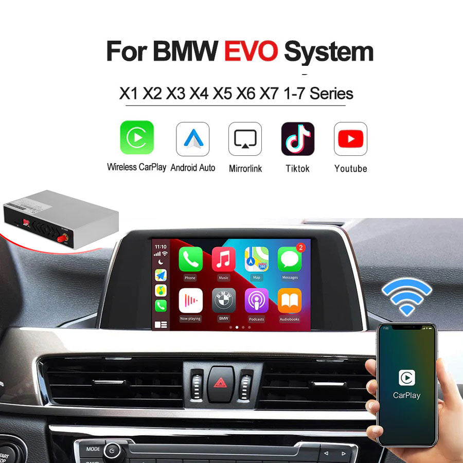 Wireless Auto Smart Box for BWM EVO System CarPlay Android Auto Modified Airplay Mrrorlink Multimedia Smart TV-Box