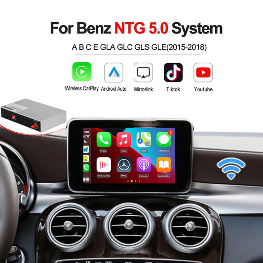 Wireless Carplay Auto Smart Box for Mercedes Benz NTG 5.0 2015-2018 CarPlay Android Auto Mirrorlink Support Reverse Camera