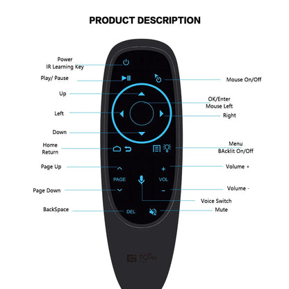 G10S PRO BT Air Mouse Voice Remote Control Wireless 2.4G / Bluetooth 5.0 Gyroscope Smart Controller for H96 Max T95