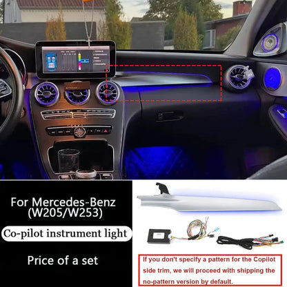 64 Colors Premium Car Interior Ambient Lights for Mercedes Benz C-class W205/ GLC X253 2015-2021 Dream Color Car Atmosphere Lamp