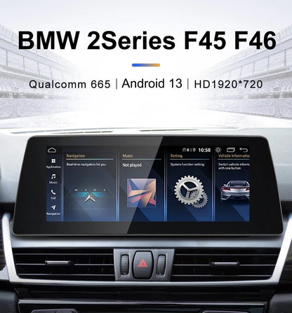 For BMW 2Series F45 F46 NBT EVO ID6 ID8 Qualcomm Snapdragon665 Android 13 Wireless CarPlay AUTO Car Multimedia Players GPS Navi 10.25inch HD Touch screen