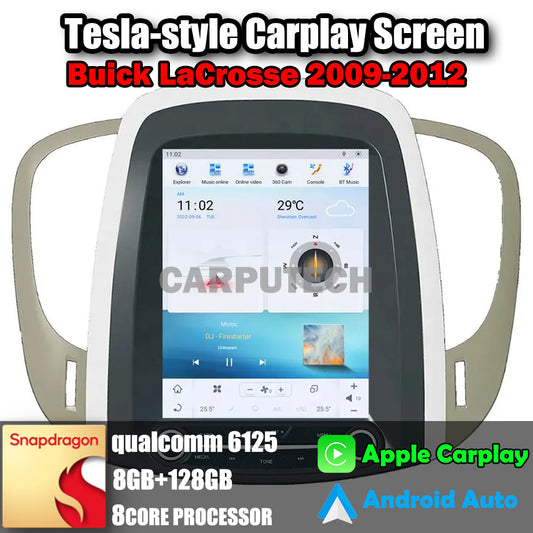 10.4" For Buick LaCrosse 2009-2012 Car Radio Headunit Stereo Carplay Upgrade Tesla Style Screen Android Auto GPS Navigation Multimedia Player