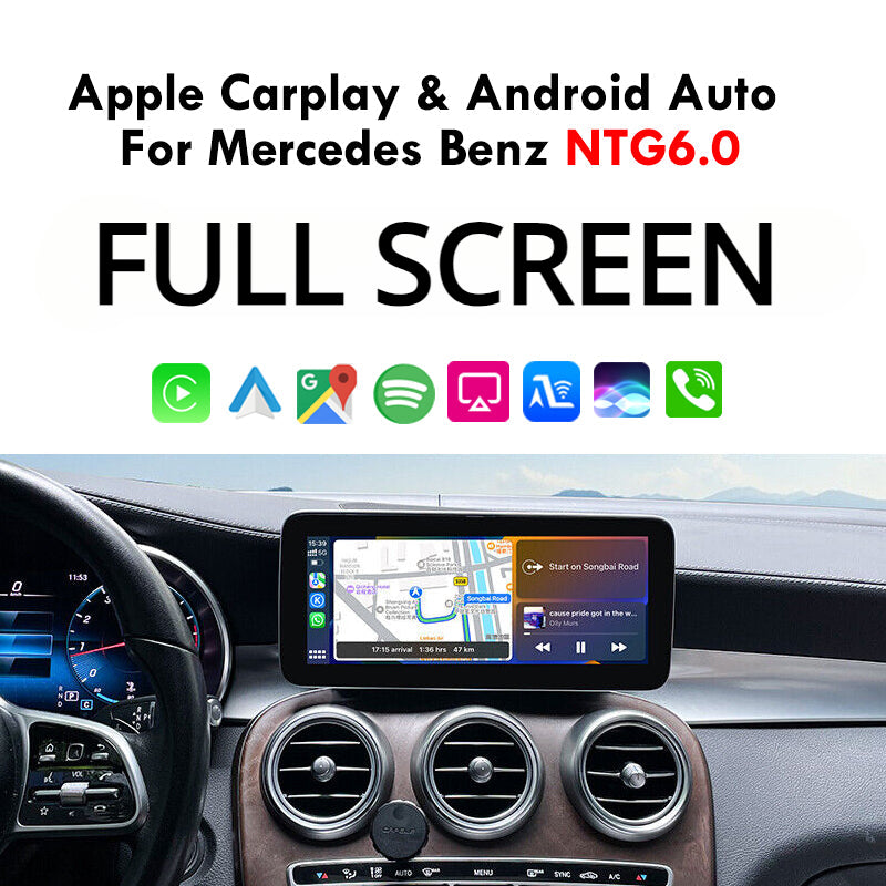 Full Screen Wireless CarPlay AA For Mercedes Benz A B C E CLS CLA GLA GLB Class NTG5.5 NTG 6.0 MBUX 2018-2022 With Mirror Link Airplay