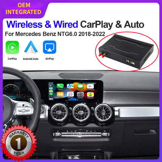 Wireless CarPlay Android Auto For Mercedes Benz A B C E CLS CLA GLA GLB Class NTG6.0 2018-2022 With Mirror Link Airplay