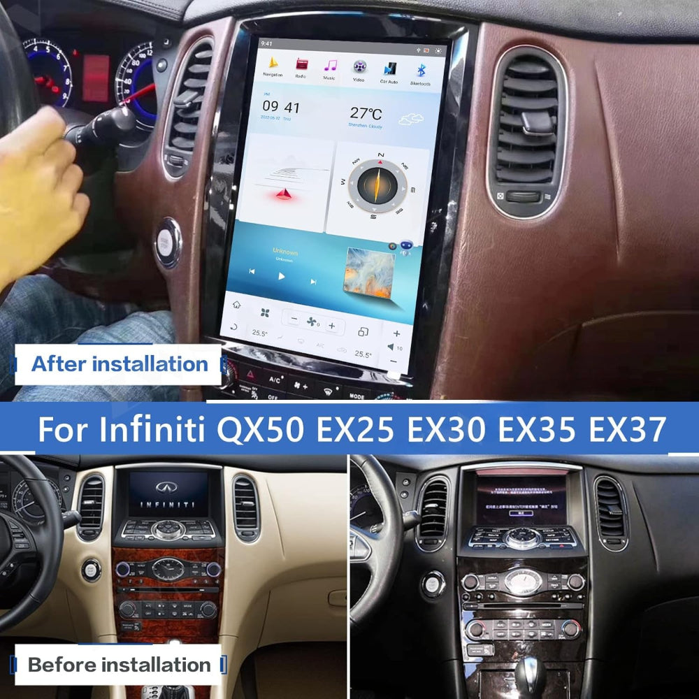 12.1" Qualcomm For Infiniti EX30 2008-2017 Car Radio Stereo Carplay Upgrade Tesla Style Screen Android Auto GPS Navigation Multimedia Player