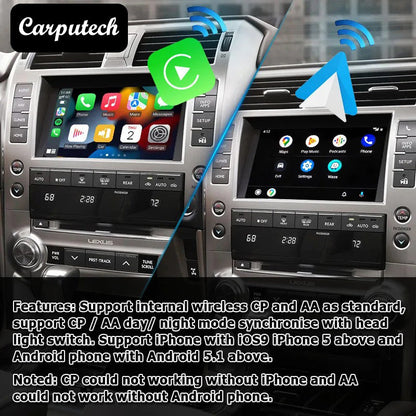 Wireless Carplay&Android Auto Interface Box for Lexus GX460 2014-2021 with Phone Mirror Link Carplay Upgrade Module