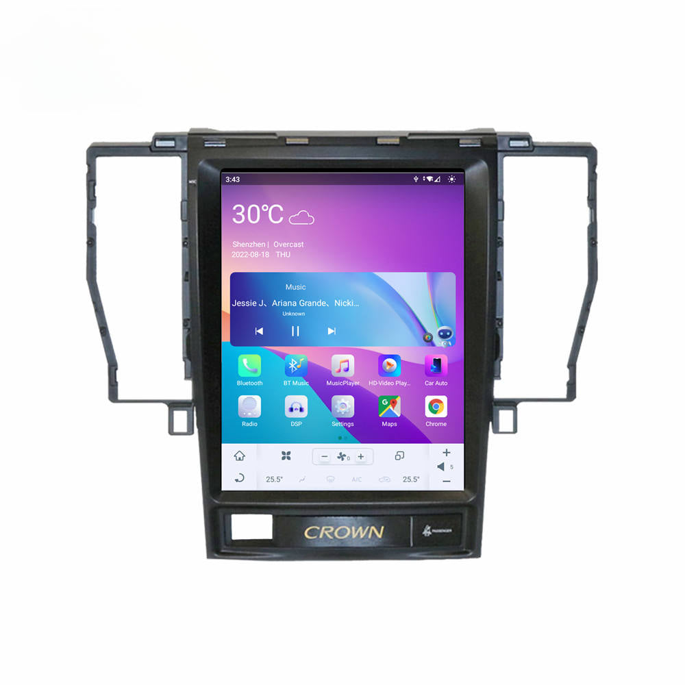 10.4" For Toyota Crown 2005-2009 Car Radio Stereo Carplay Upgrade Tesla Style Screen Android Auto GPS Navigation Multimedia Player