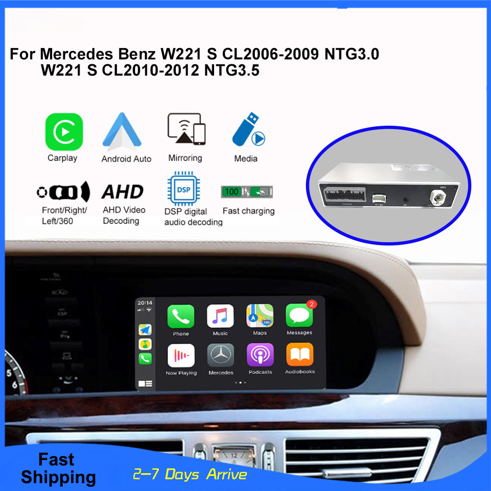 Wireless CarPlay For Mercedes Benz NTG3.0 NTG3.5 W221 S CL Class 2006-2013 Android Auto Mirror Link Radio Player