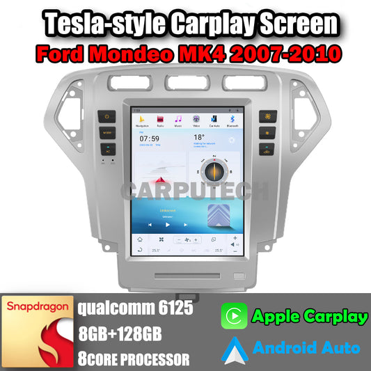 10.4" For Ford Mondeo MK4 2007-2010 Car Radio Headunit Stereo Carplay Upgrade Tesla Style Screen Android Auto GPS Navigation Multimedia Player