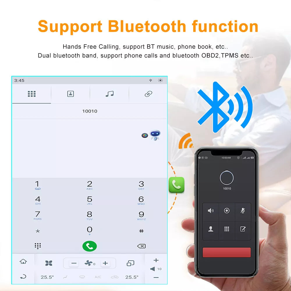 12.1" Qualcomm For Ford Edge 2008-2014 Car Radio Stereo Carplay Upgrade Tesla Style Screen Android Auto GPS Navigation Multimedia Player