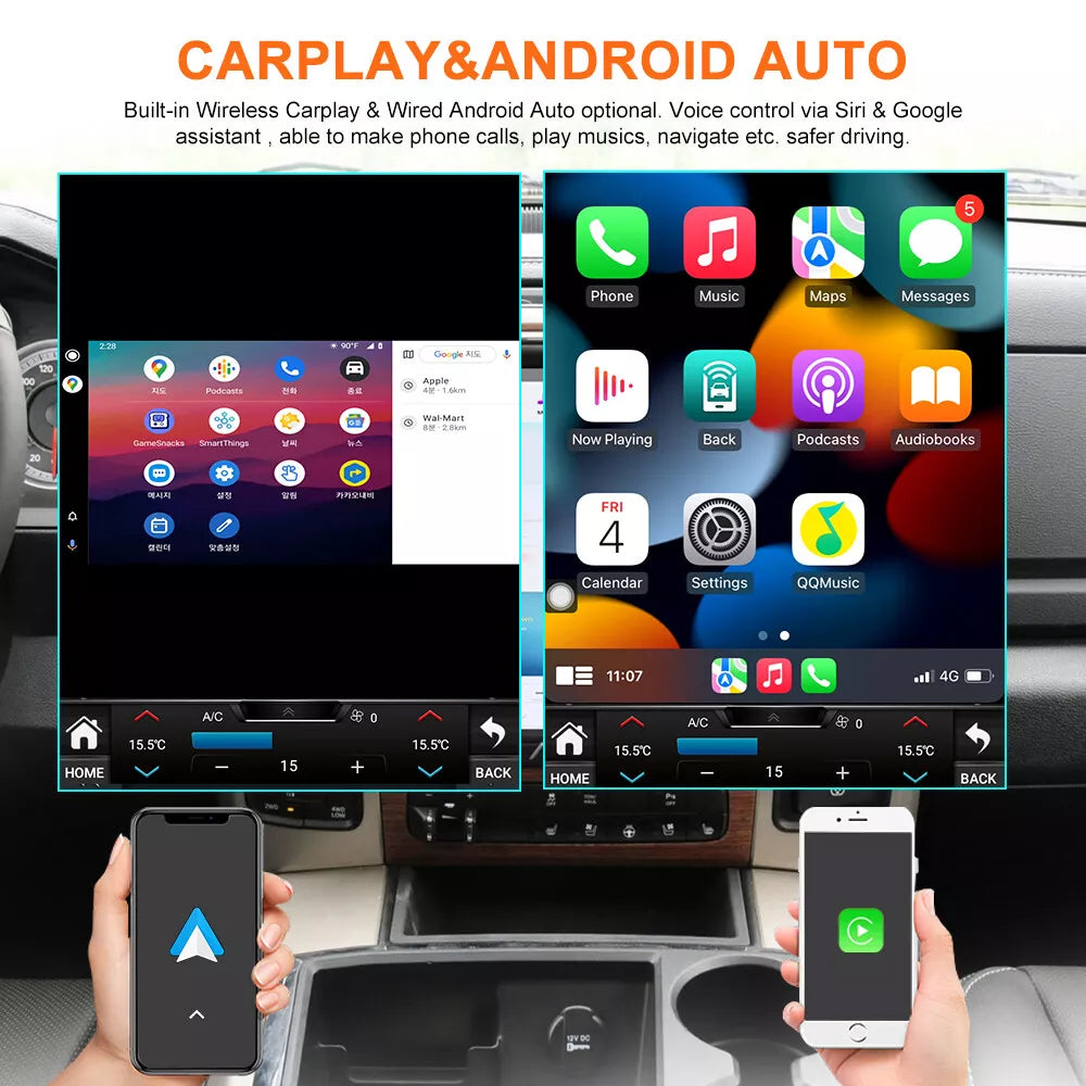 13.6" Qualcomm For Toyota Land Cruiser 2016-2020 Car Radio Stereo Carplay Upgrade Tesla Style Screen Android Auto GPS Navigation Multimedia Player