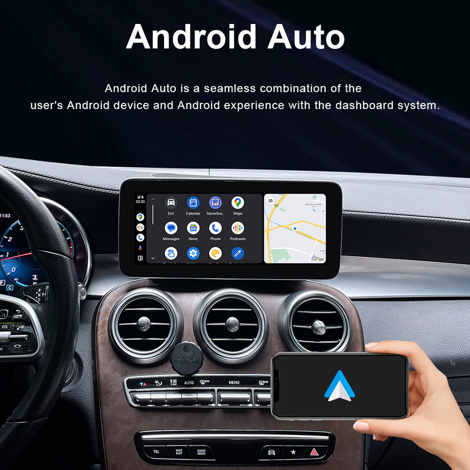 Full Screen Wireless CarPlay AA For Mercedes Benz A B C E CLS CLA GLA GLB Class NTG5.5 NTG 6.0 MBUX 2018-2022 With Mirror Link Airplay