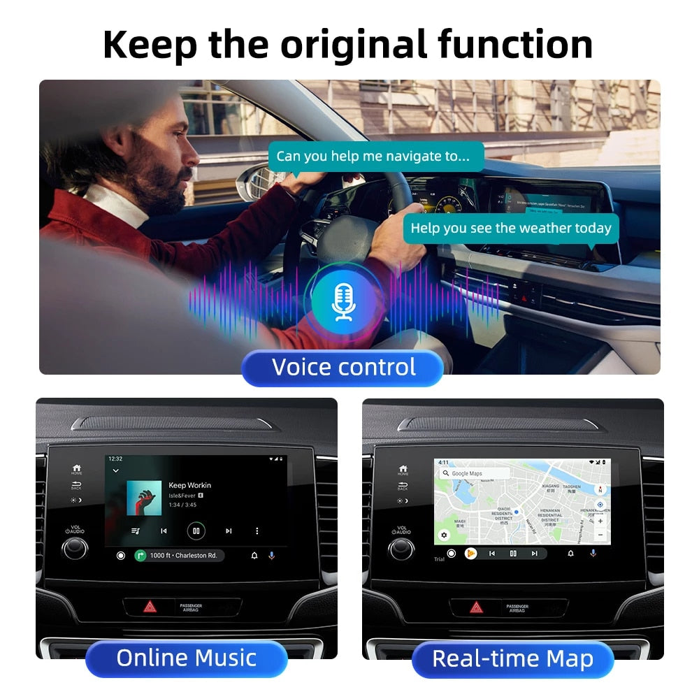 CarlinKit 5.0 Auto Box Wireless CarPlay Adapter Wired to Wireless Android  Smart Car Ai Box WiFi Bluetooth Auto Connect New