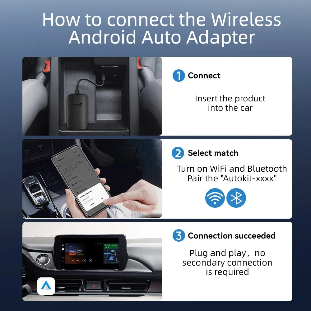 Wireless Android Auto & Apple CarPlay 2 in 1 Adapter AI Box for Factory  Wired CarPlay Cars - Plug & Play, CarPlay Dongle Convert, Bluetooth WiFi
