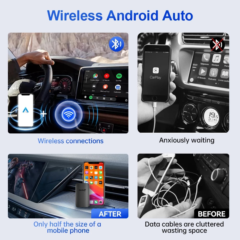Carlinkit 4.0 Wireless Carplay Android Auto Box Adapter Multimedia