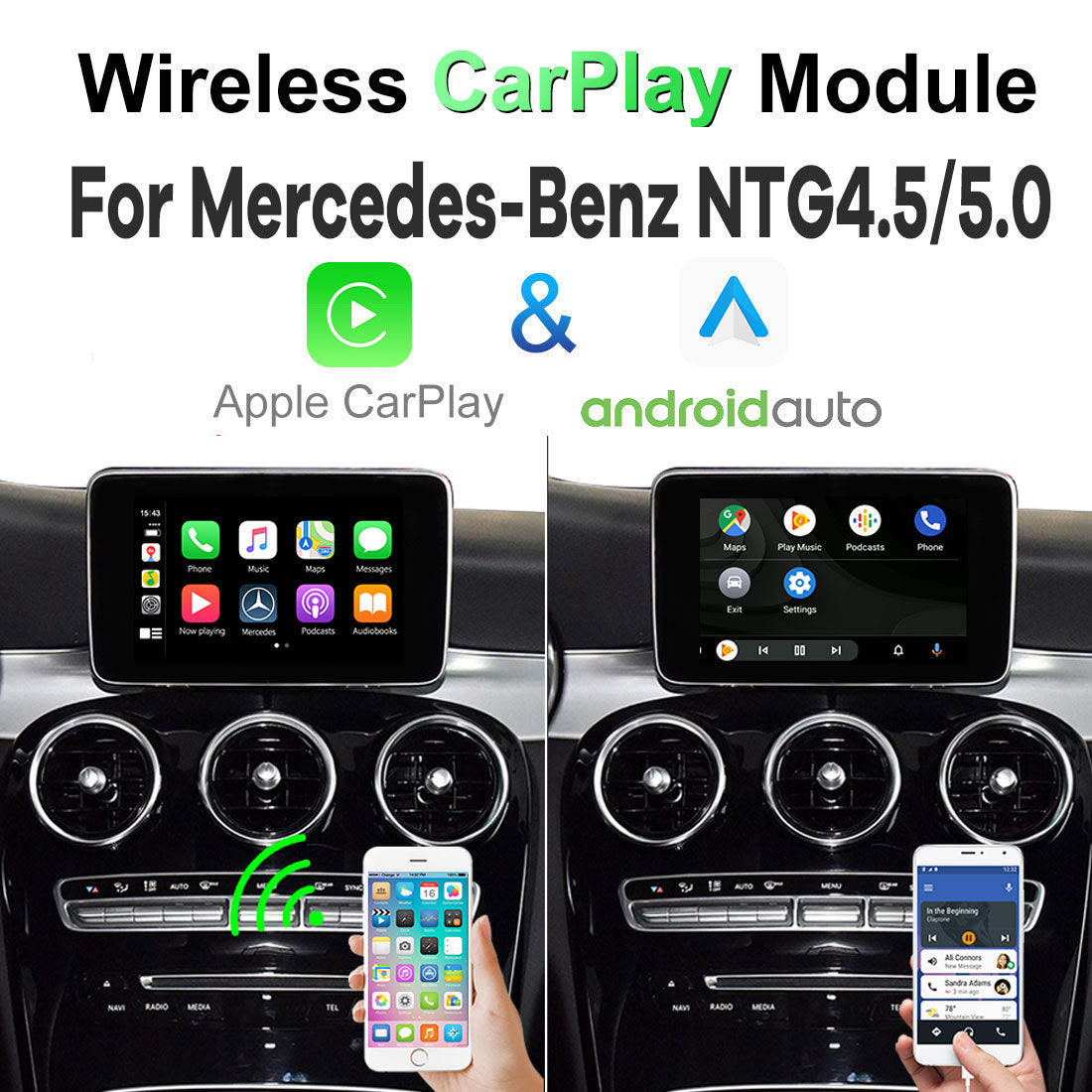 Wireless Apple Carplay Module for Mercedes Benz A B C E CLS GLE GLA GLC GLK ML S Class NTG4.5 NTG5.0 Android Auto Interface