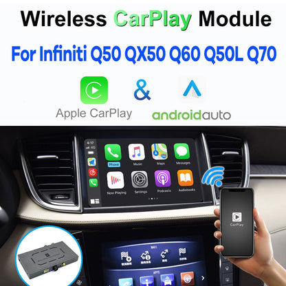 Wireless CarPlay Android Auto MMI Interface for Infiniti Q50 QX50 Q60 Q50L QX60 Q70 2015-2019 Video Module Box Mirror-Link