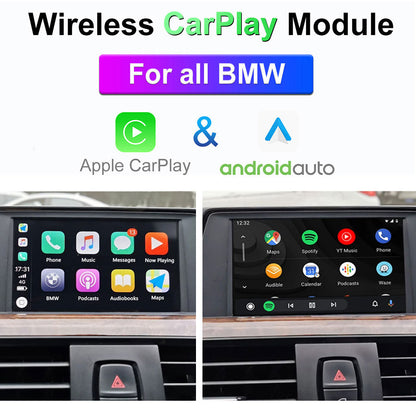 PANGOLIN CarPlay sans fil pour BMW Série 1/2/3/4/5/7, X1 X3 X4 X5 X6, avec  système NBT ; avec interface Android Auto Retrofit, fonction iOS AirPlay