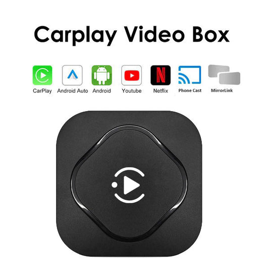 CP2V CarPlay Video Box - Wireless CarPlay Dongle Android Auto Adapter Car Play Youtube Netflix for Wired Carplay Cars